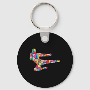 Taekwondo Kick Martial Arts Boy Men Kids Karate Keychain