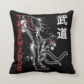 Taekwondo Kick Martial Arts Throw Pillow