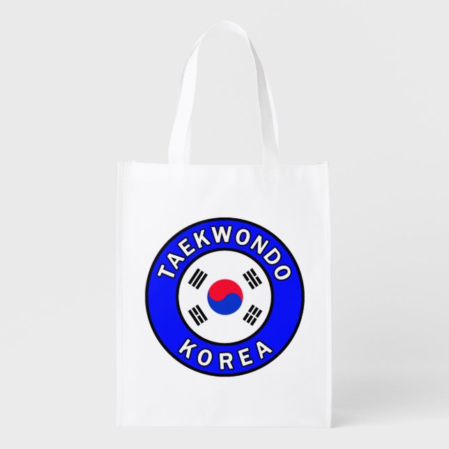 Taekwondo Korea Grocery Bag (Front)