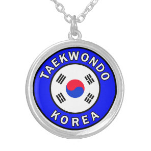 Taekwondo Korea Silver Plated Necklace