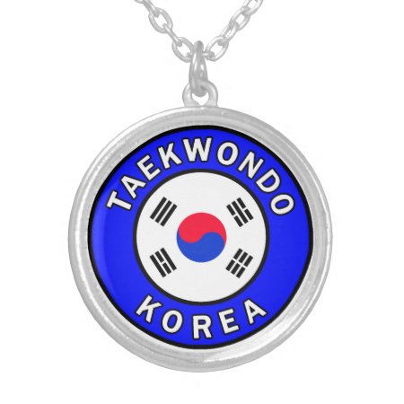 Taekwondo Korea Silver Plated Necklace
