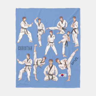 Taekwondo Korean Martial Arts Fleece Blanket