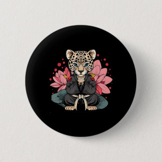 Taekwondo Leopard Kickboxing Animall Jiu-Jitsu Button