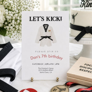 Taekwondo martial arts birthday invitation