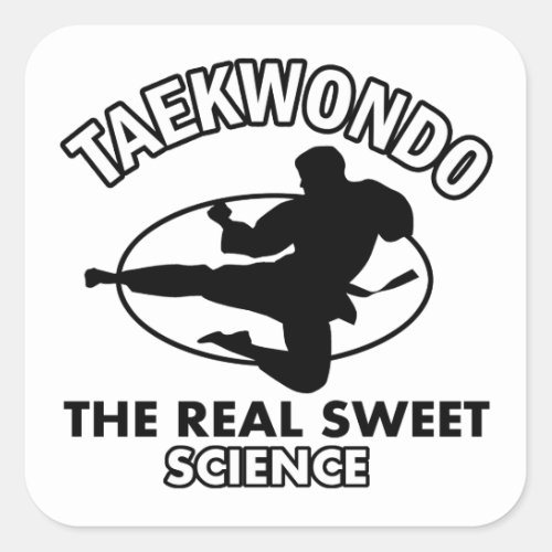 Taekwondo martial arts designs square sticker