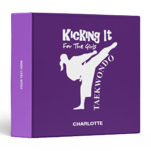 Taekwondo Martial Arts Girls Cute Quote 3 Ring Binder