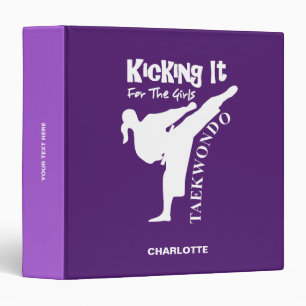 Taekwondo Martial Arts Girls Cute Quote 3 Ring Binder