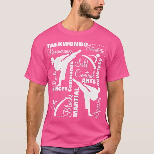 Taekwondo Martial Arts Sport Themed Terminology T-Shirt (Front)