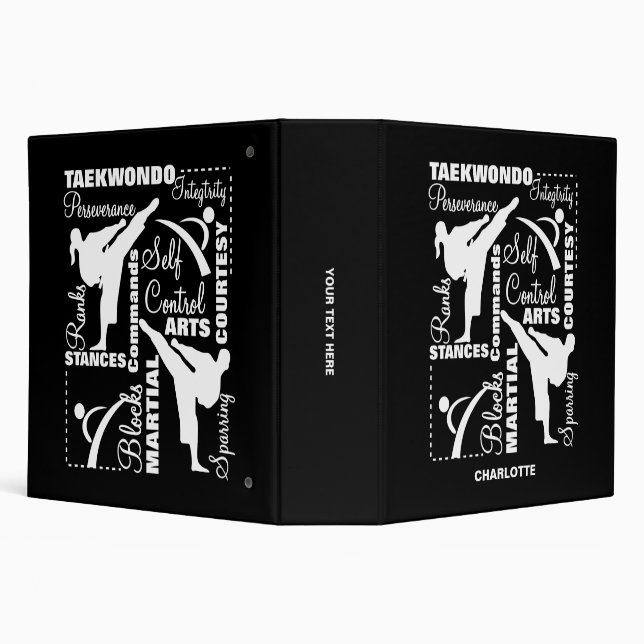 Taekwondo Martial Arts Sports Terminology 3 Ring B 3 Ring Binder (Background)