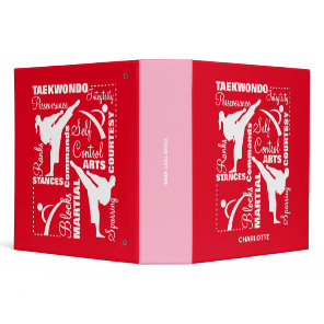 Taekwondo Martial Arts Sports Terminology 3 Ring B Binder