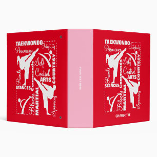 Taekwondo Martial Arts Sports Terminology 3 Ring B Binder