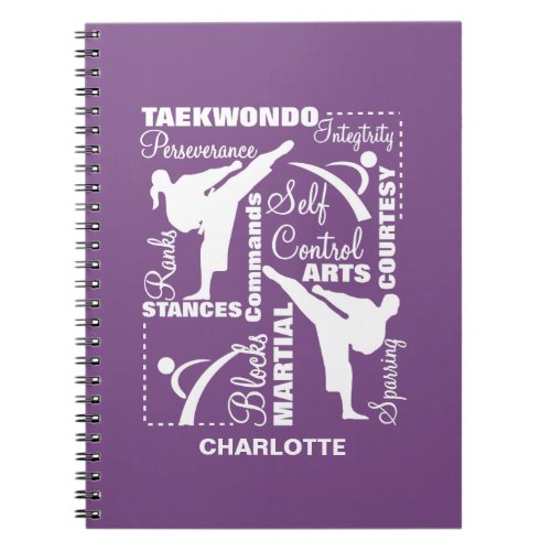 Taekwondo Martial Arts Sports Terminology Notebook