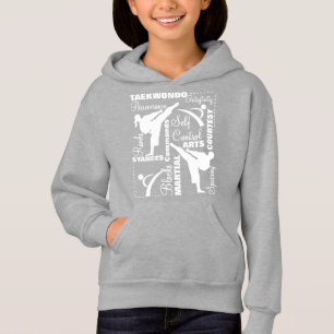 Taekwondo Martial Arts Terminology Typography Hoodie