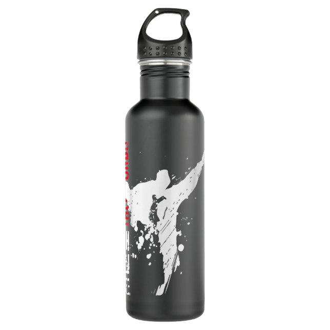 Taekwondo Martial Arts TShirt Stainless Steel Water Bottle (Front)