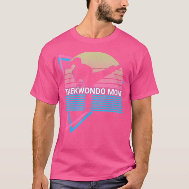 Taekwondo Mom Karate Retro T-Shirt (Front)