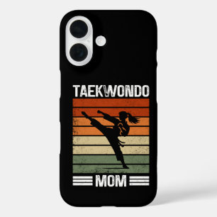 Taekwondo Mom Retro Martial Arts Mom Gift iPhone 16 Case
