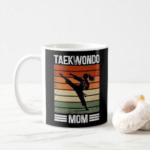 Taekwondo Mom Retro Martial Arts Mom Gift Coffee Mug