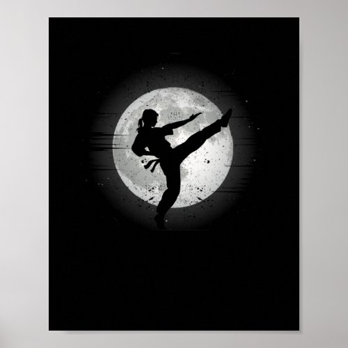 Taekwondo Moon Kick Planet Martial Arts Fan Karate Poster