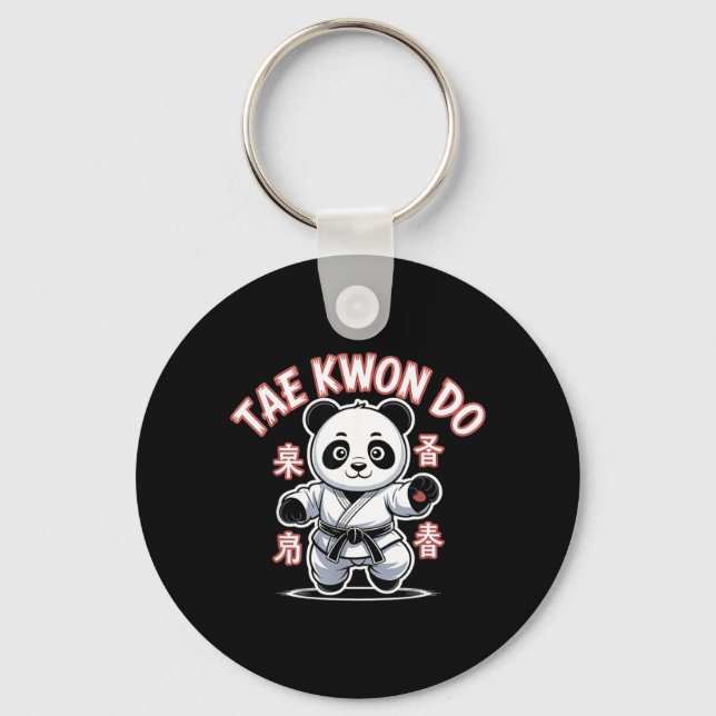 Taekwondo Panda Funny Korean Tkd Keychain (Front)