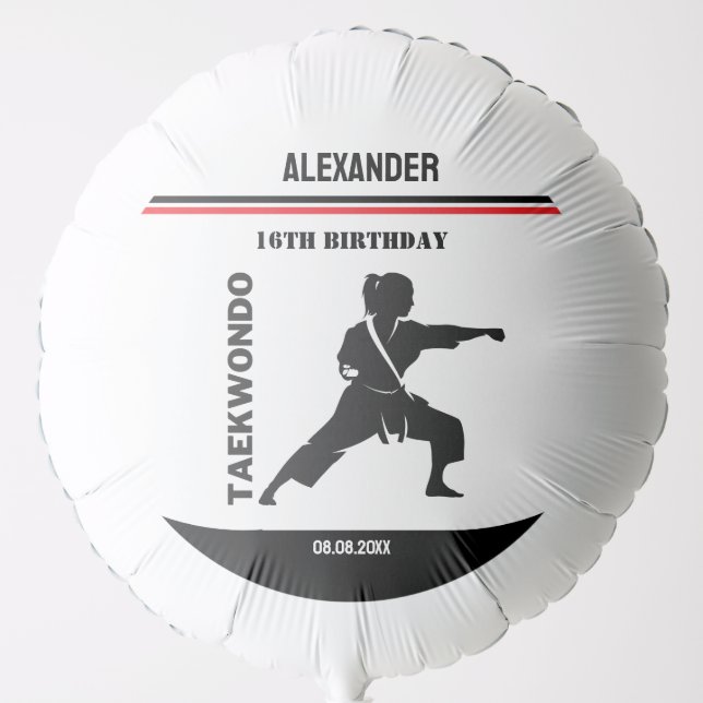 Taekwondo Player, Birthday Gift, Team Karate  Balloon (Front)