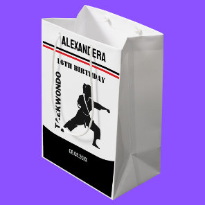 Taekwondo Player, Birthday Gift, Team Karate  Medium Gift Bag