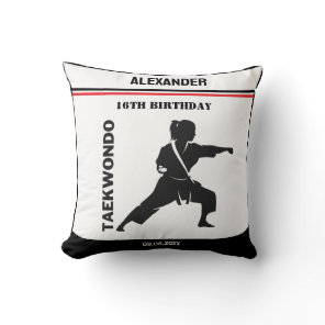 Taekwondo Player, Birthday Gift, Team Karate  Throw Pillow