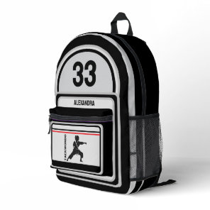 Taekwondo Player, Birthday Girl, Team Karate Printed Backpack