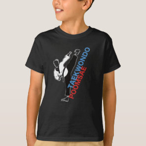 Taekwondo Poomsae Korea Blue And Red T-Shirt