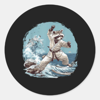Taekwondo Raccoon Kickboxing Animall Jiu-Jitsu Classic Round Sticker
