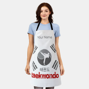 Taekwondo Retro Korea Flag Martial Arts Vintage Apron