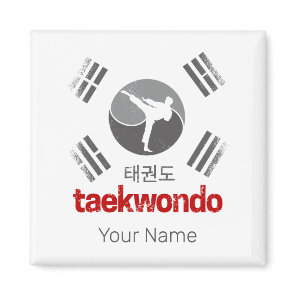 Taekwondo Retro Korea Flag Martial Arts Vintage Magnet