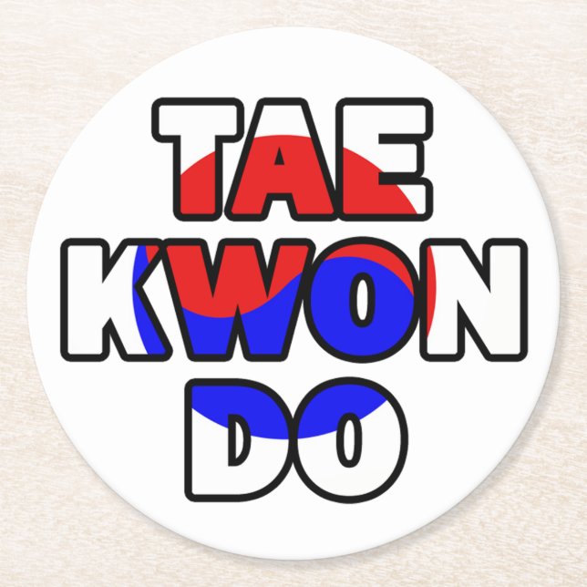 Taekwondo Round Paper Coaster (Front)