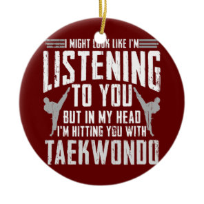 Taekwondo Self Defense Martial Arts Korean  Ceramic Ornament
