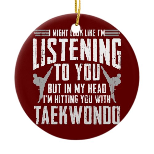 Taekwondo Self Defense Martial Arts Korean  Ceramic Ornament
