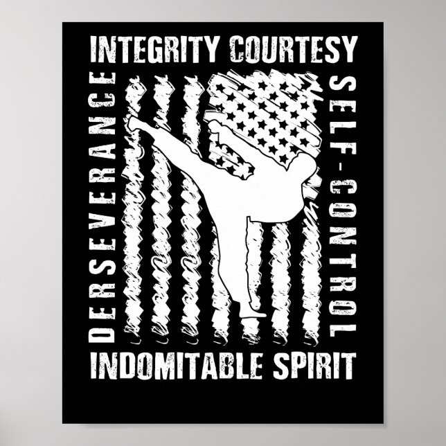 Taekwondo Shirt 5 Tenets Taekwon-do Martial Arts Poster (Front)