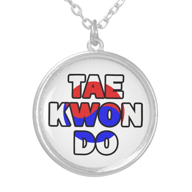 Taekwondo Silver Plated Necklace (Front)