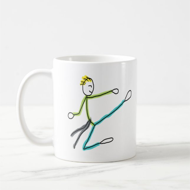 Taekwondo Stickman Coffee Mug (Left)