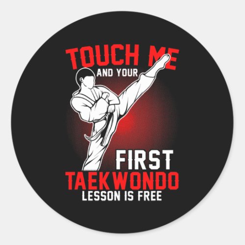 Taekwondo Tae Kwon Do Korean Self Defense Boys Classic Round Sticker