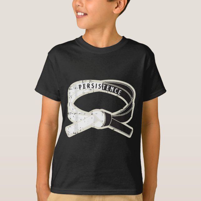 Taekwondo Tenet Persistence Black Belt Martial-Art T-Shirt (Front)