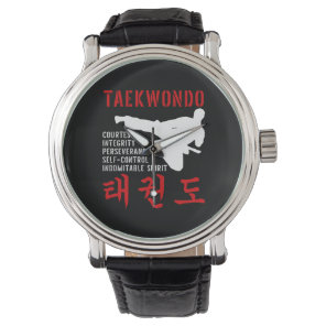 Taekwondo Tenets Flying Kick Korean Martial Arts Watch