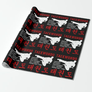 Taekwondo Tenets Flying Kick Korean Martial Arts Wrapping Paper