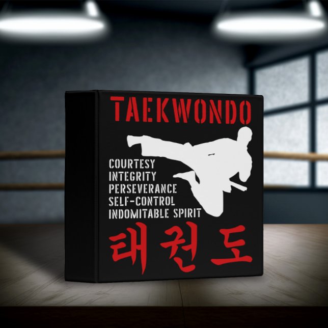Taekwondo Tenets Martial Arts 3 Ring Binder (Creator Uploaded)