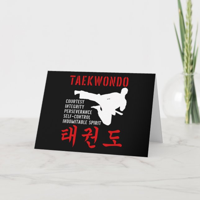 Taekwondo Tenets Martial Arts Card (Front)