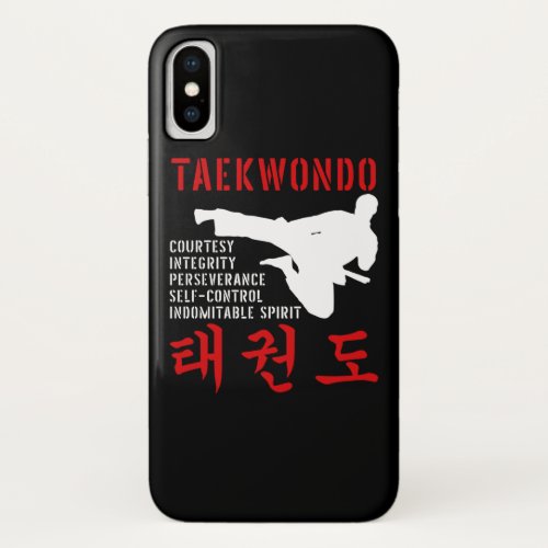 Taekwondo Tenets Martial Arts iPhone X Case