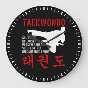 Taekwondo Tenets Martial Arts Large Clock
