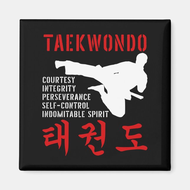 Taekwondo Tenets Martial Arts Magnet (Front)