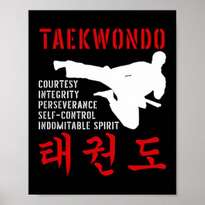 Taekwondo Tenets Martial Arts Poster
