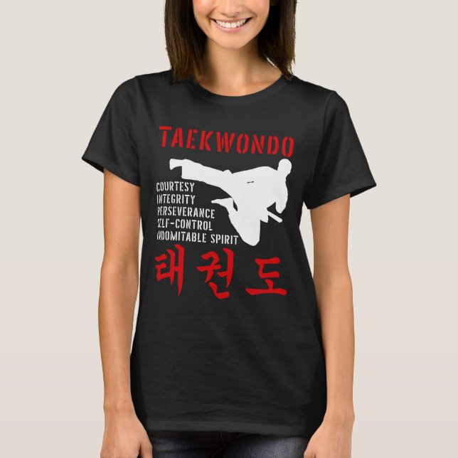 Taekwondo Tenets Martial Arts T-Shirt (Front)