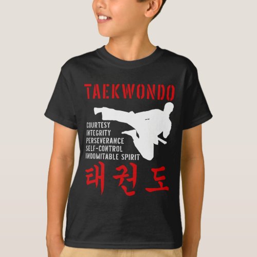 Taekwondo Tenets Martial Arts T_Shirt