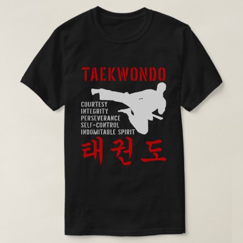 Taekwondo Tenets Martial Arts T_Shirt